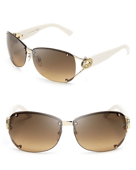 gucci white rimmed sunglasses|gucci rimless sunglasses for women.